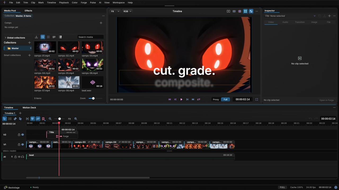 Animated title over footage